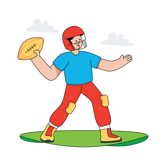 Playing Rugby, American Football, Sports Tool, Sports Equipment, Sports Instrument, illustration