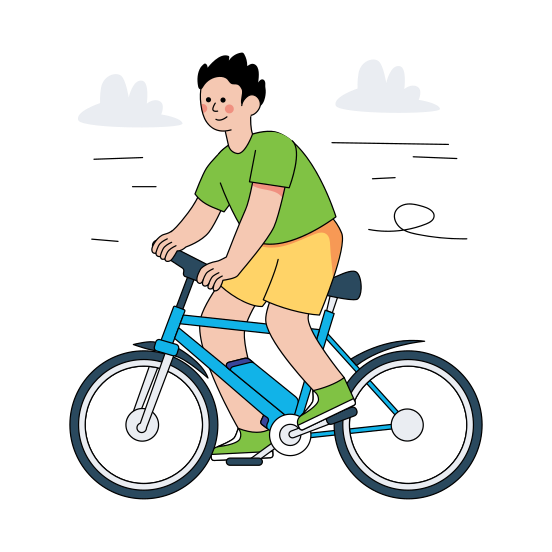 Riding Bicycle, Bicycle, Pedal Driven, Ride, Travel, illustration