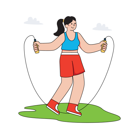 Skipping Rope, Jumping Rope, Exercise, Fitness, Workout, illustration