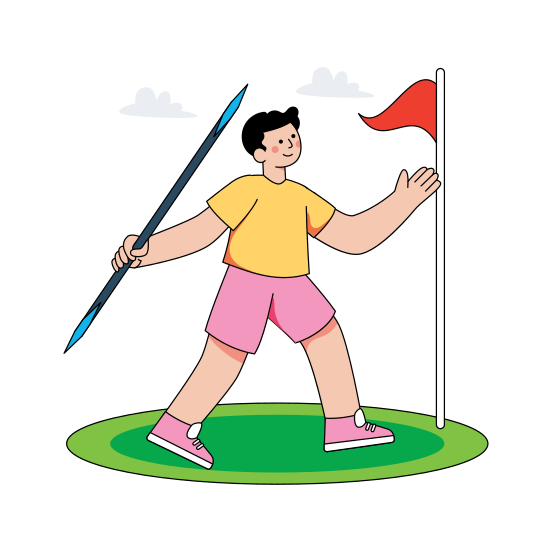 Throwing Javelin, Javelin Player, Sports, Sportsman, Athlete, illustration
