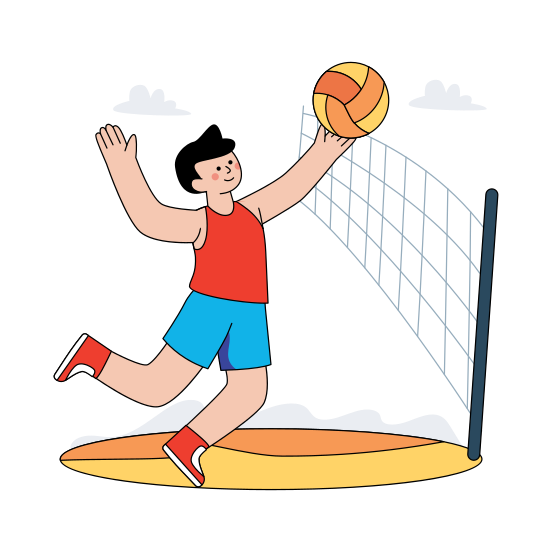 Volleyball Goal, Sports Tool, Volleyball Player, Playball, Ball, illustration