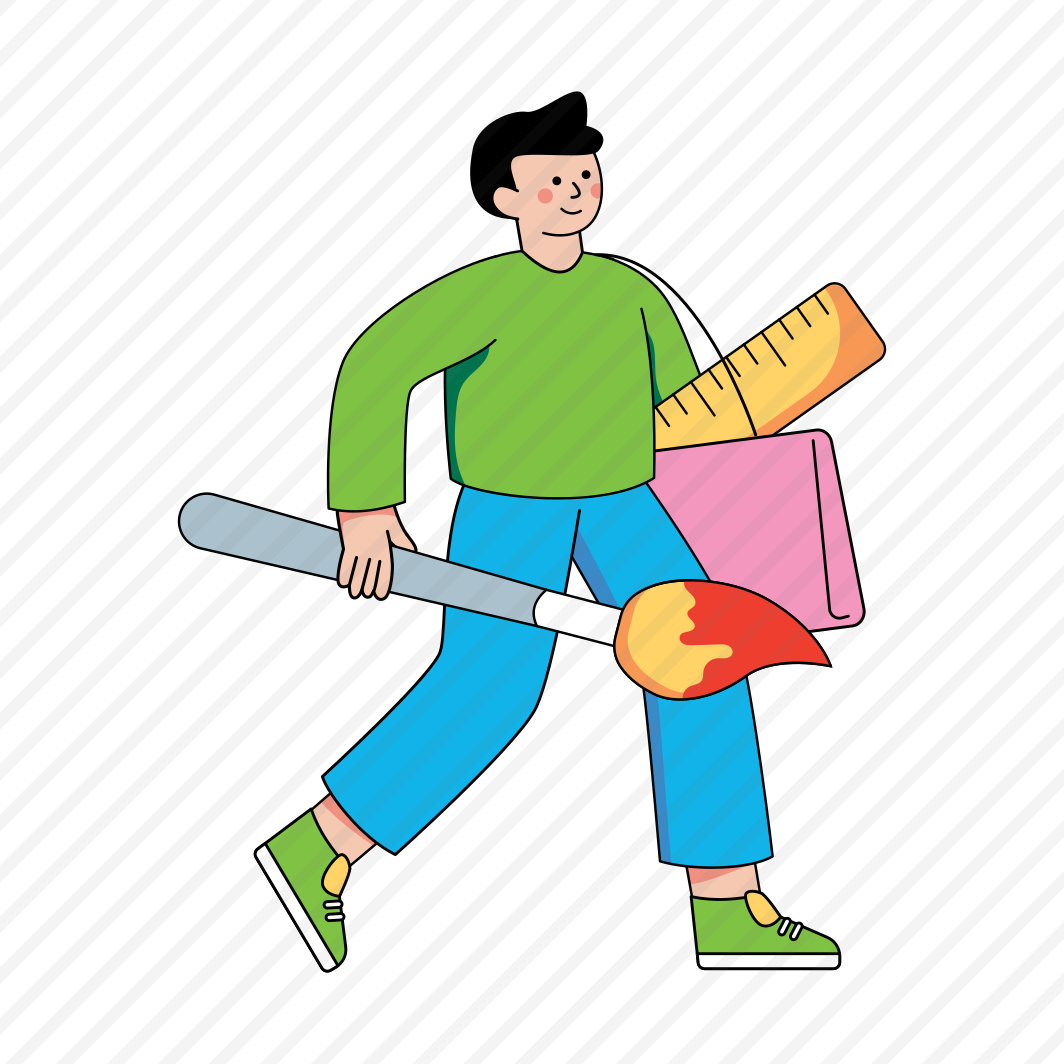 Artist Goes To Work, Graphic Designer, Painter Professional Person, Creative Art, preview