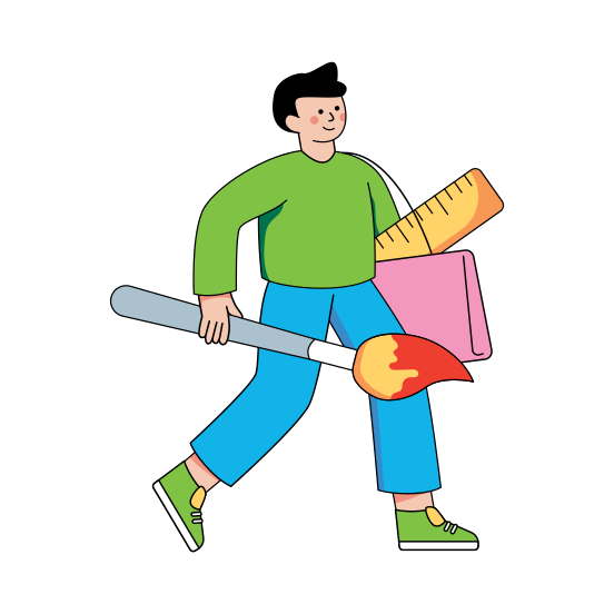 Artist Goes To Work, Graphic Designer, Painter Professional Person, Creative Art, illustration