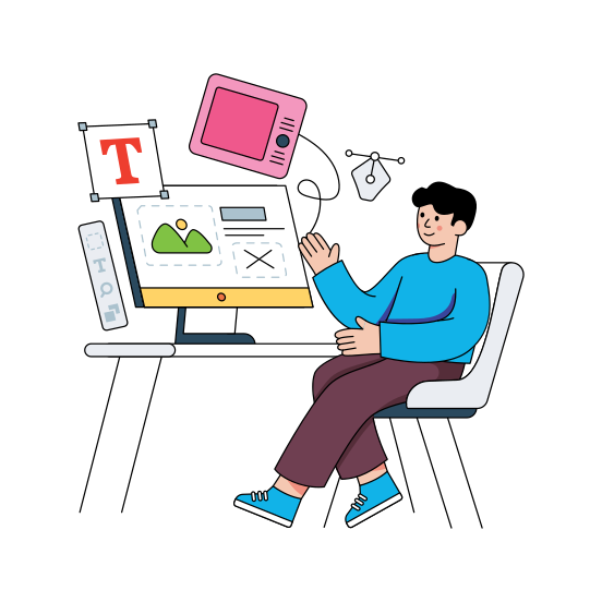 Graphic Designer Stuff, Workplace, Workspace, Workstation, Designer Table , illustration