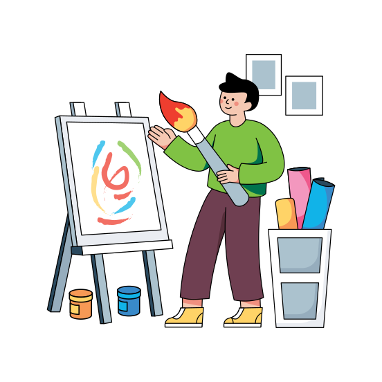 Painter, Canvas, Artboard, Easel Board, Artwork , illustration