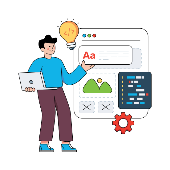 Web Designer, Website Designer, Coding Idea, Innovation, Bright Idea , illustration
