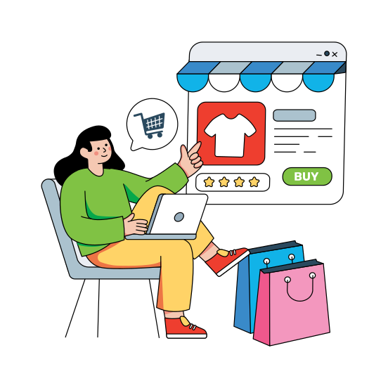 Buy Online, Online Shopping, Eshopping, Shopping Website, Online Shop, illustration