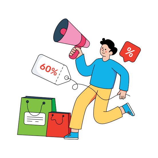 Discount Offer, Discount Promotion, Shopping Discount, Shopping Promotion, Shopping Campaign , illustration