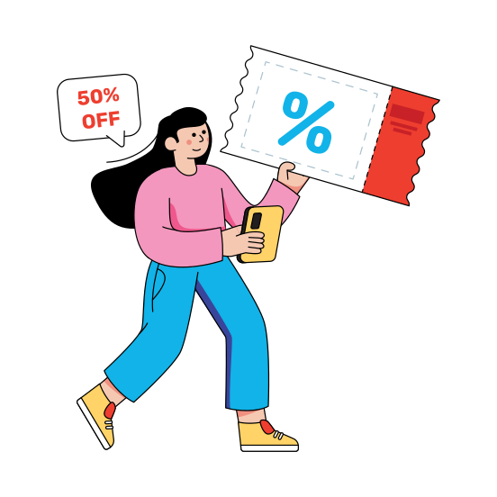 Discount Voucher, Discount Card, Shopping Discount, Shopping Sale, Discount Excitement , illustration