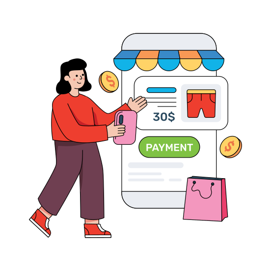 Online Payment, E Pay, E Payment, Ecommerce, Shopping Payment, illustration