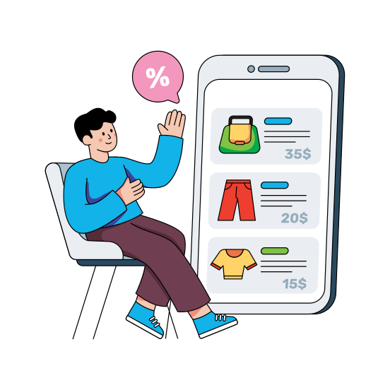 Online Products, Ecommerce Listing, Shopping App, Eshopping, Ecommerce Application , illustration