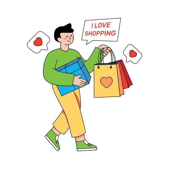 Shopping Love, Shopping Craze, Shopping Guy, Favorite Shopping, Spending , illustration
