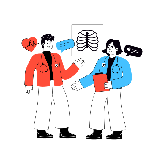 Doctor Consultation, Doctor Talking, Doctor Discussion, Communication, Negotiation, illustration