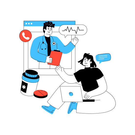 Doctor Consultation, Doctor Talking, Doctor Discussion, Communication, Negotiation,,icons illustration
