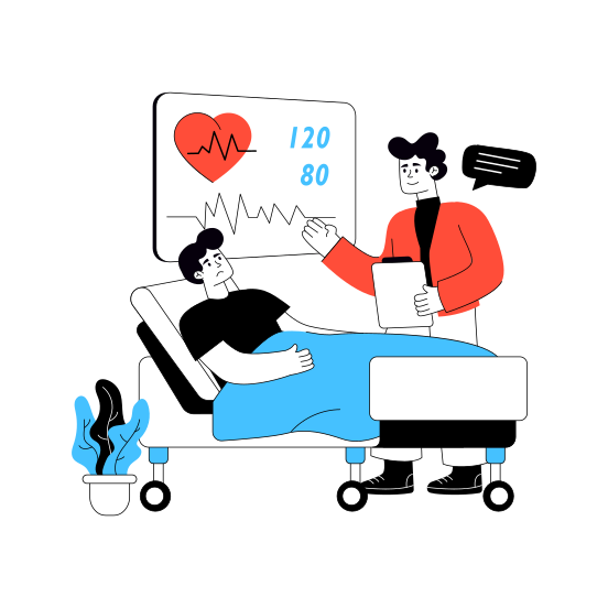 Doctor Patient Consultation, Doctor Patient Talking, Doctor Patient Discussion, Communication, Negotiation, illustration