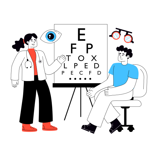 Eye Test, Vision Test, Eye Chart, Optical Test, Vision Chart illustration