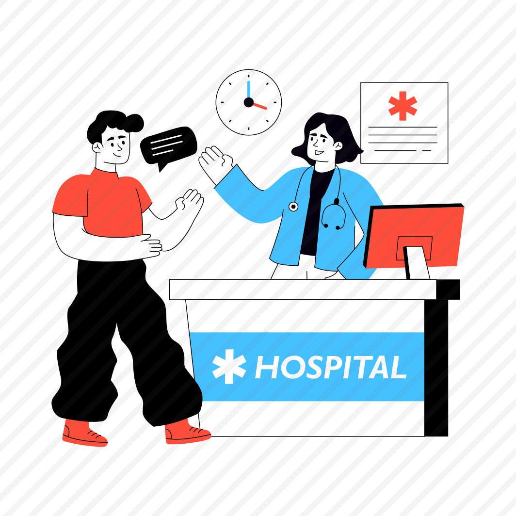 Hospital Reception, Receptionist, Info Table, Info Desk, Front Desk preview
