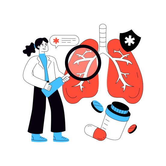 Lungs Analysis, Respiratory Organ, Human Organ, Internal Anatomy, Biology, illustration