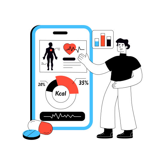 Medical App, Healthcare App, Mobile Medical App, Online Healthcare, Online Medication illustration