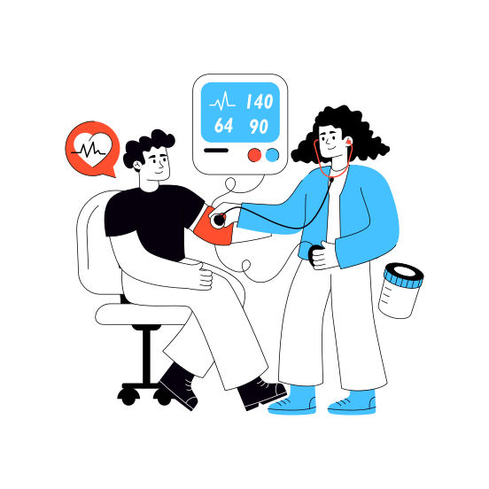 Patient Bp Checking, Doctor Patient, Doctor Consultation, Doctor Patient Talking, Physical Checkup illustration