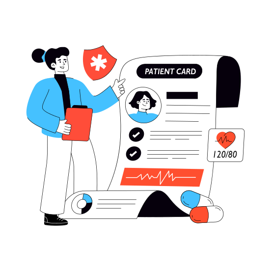 Patient Card, Patient Profile, Patient Data, Patient Record, Medcard illustration