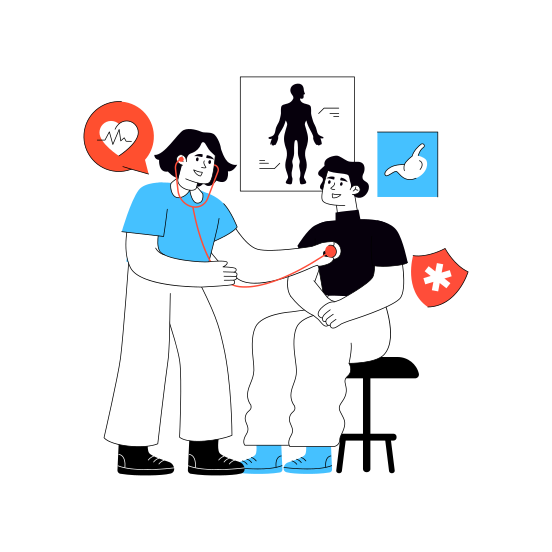 Patient Checkup, Doctor Patient, Doctor Consultation, Doctor Patient Talking, Physical Checkup illustration