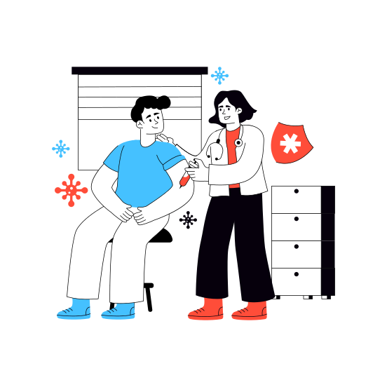Patient Vaccinating, Doctor Patient, Doctor Consultation, Doctor Patient Talking, Physical Checkup illustration
