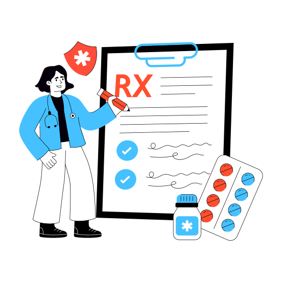 Prescription, Medical Report, Rx, Medical Instruction, Medical Recommendation illustration