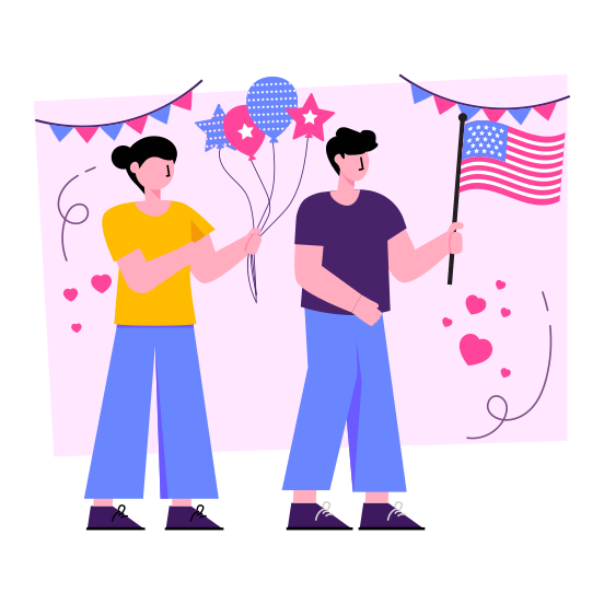 American Independence Day, 4th July, Freedom Day, Celebration, Global Event Day, illustration