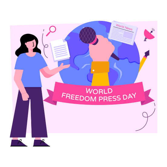 Event Celebration, Global Event Day, World Freedom Press Day, International Freedom Press Day, Happy Freedom Press Day, illustration