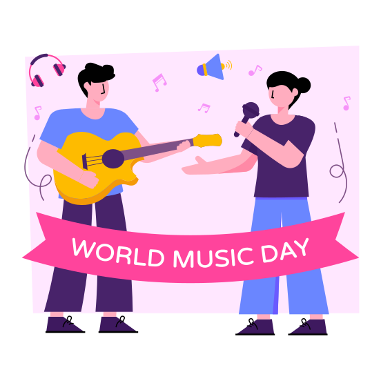 Event Celebration, Global Event Day, World Music Day, International Music Day, Happy Music Day, illustration