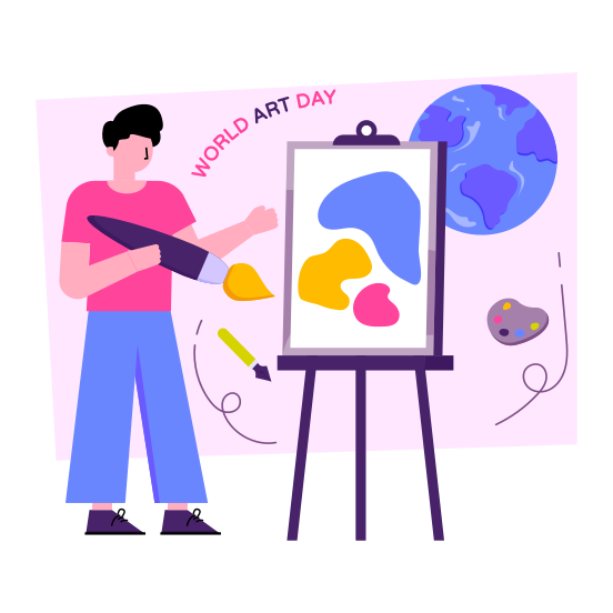 World Art Day, Event Celebration, Global Event Day, International Art Day, World Painting Day , illustration