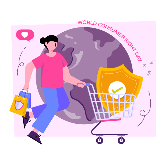 World Consumer Right Day, Event Celebration, Global Event Day, International Consumer Right Day, Happy Consumer Right Day, illustration