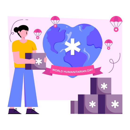 World Humanitarian Day, Happy Humanitarian Day, Humanitarian Day Celebration, Event Celebration, Global Event Day, illustration