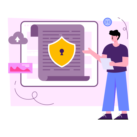 Document Security, Document Protection, Secure Document, File Security, File Protection , illustration