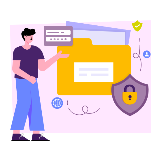 Folder Security, Folder Protection, Secure Folder, Document Security, Document Protection, illustration