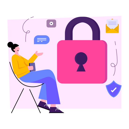 Locked Data, Data Security, Data Protection, Data Safety, Secure Data, illustration