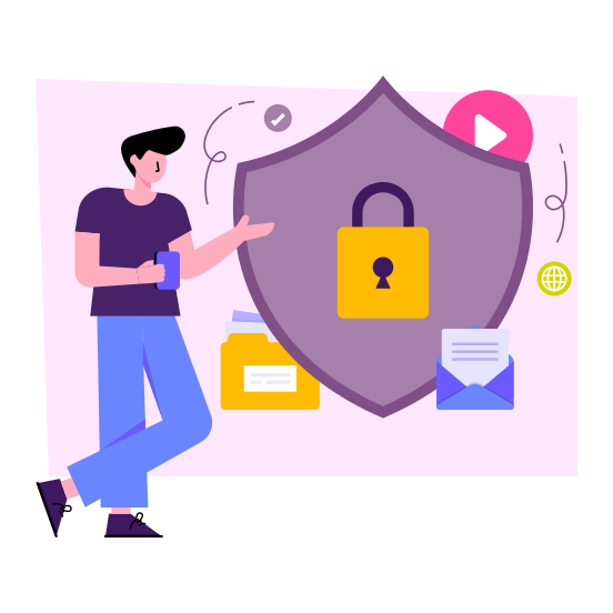 Locked Shield, Security Shield, Protection Shield, Safety Shield, Buckler, illustration
