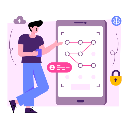 Mobile Pattern Lock, Mobile Swipe Lock, Screen Pattern Lock, Mobile Pattern Security, Phone Pattern Password , illustration