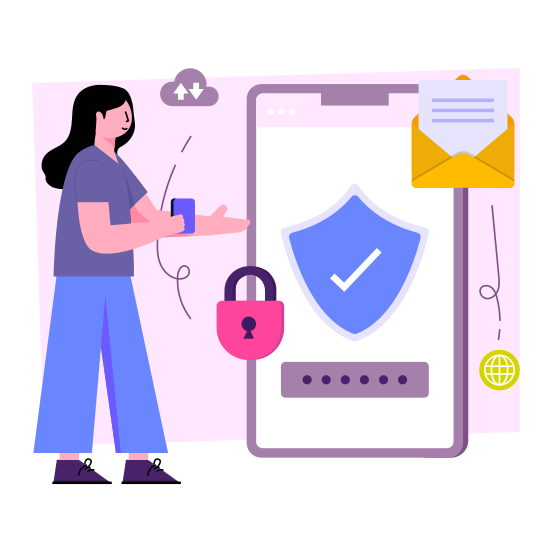 Mobile Security, Mobile Protection, Secure Mobile, Secure Phone, Smartphone Security , illustration