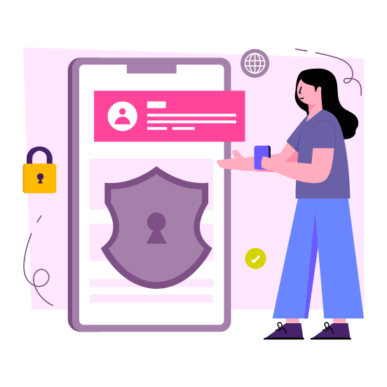 Mobile Security, Mobile Protection, Secure Phone, Mobile Safety, Smartphone Security , illustration