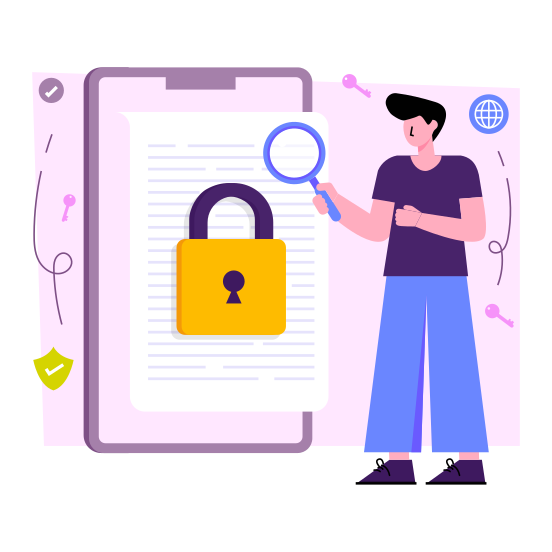 Search Document Security, Document Protection, Secure Document, File Security, File Protection , illustration