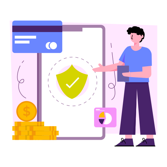 Secure Card Payment, Mobile Card Payment, Epay, Online Card Payment, Ecommerce , illustration