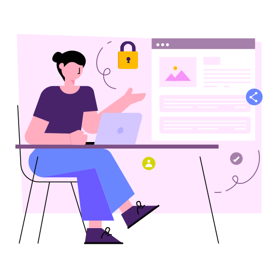 Secure Content, Content Security, Web Content, Share Content, Content Website , illustration