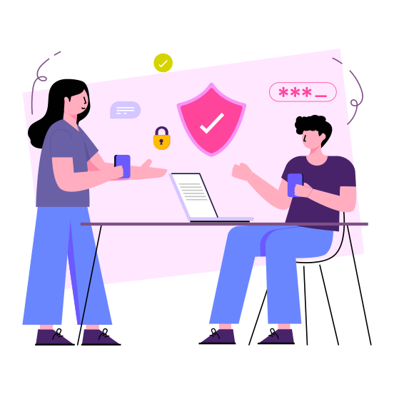 Security Chatting, Security Discussion, Negotiation, Communication, Conversation , illustration