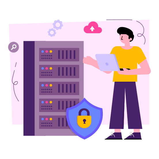 Server Security, Server Protection, Secure Server, Dataserver Security, Db Security , illustration