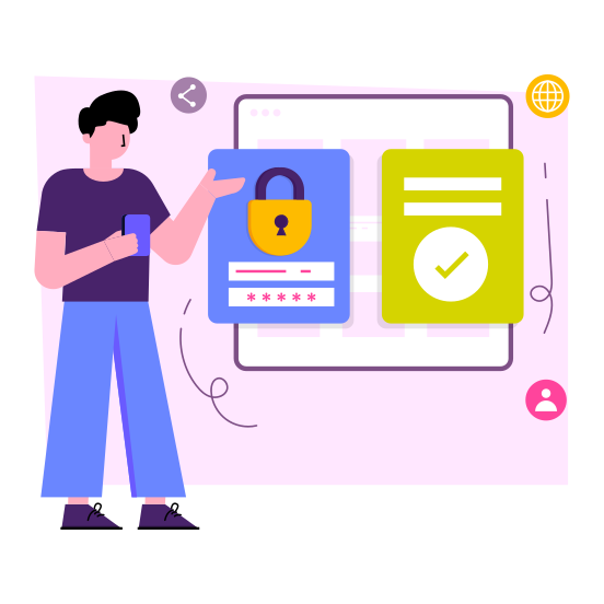 Verified Password, Verified Passcode, Verified Security, Verified Safety, Verified Protection, illustration