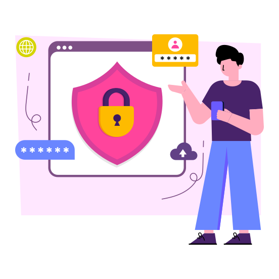 Web Security, Web Protection, Web Safety, Secure Website, Secure Webpage , illustration