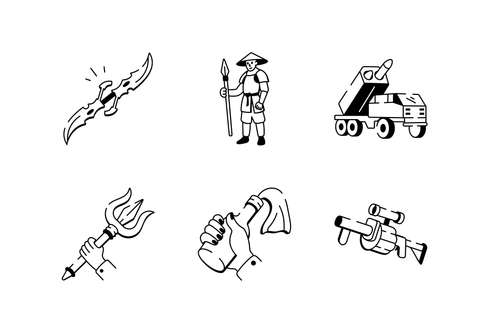 Weapon Drawing Art Set Large Set Preview