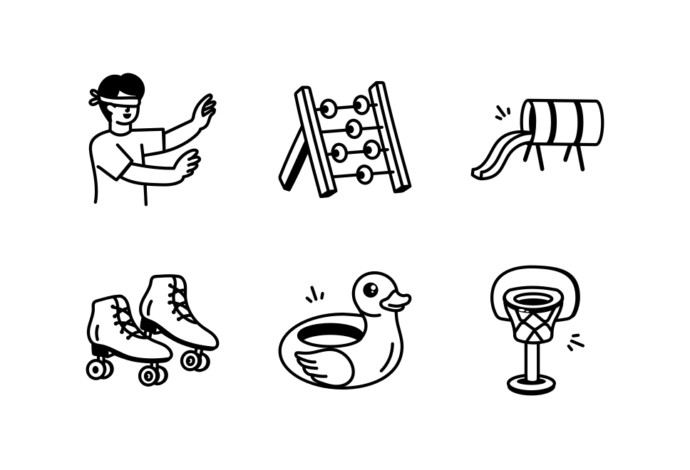 Childrens Day Doodle Icons Large Set Preview